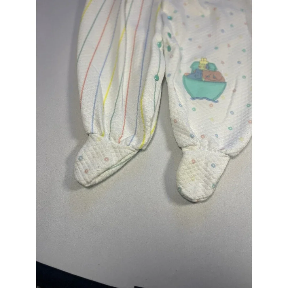 Vintage Carter’s Quilted Baby Sleeper One-Piece Pastel Stripe Footed - Picture 5 of 12